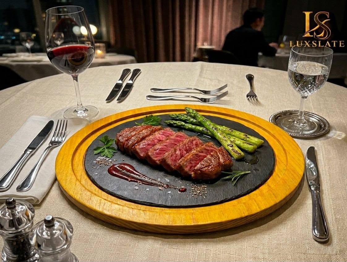 Khay đá và gỗ có tay cầm tiện lợi LuxSlate
