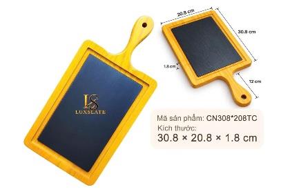 Khay đá & gỗ chữ nhật có tay cầm CN308*208TC