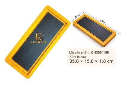 Khay đá & gỗ chữ nhật CN358*158