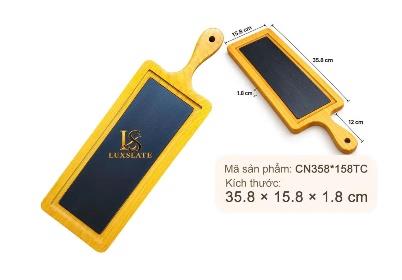 Khay đá & gỗ chữ nhật có tay cầm CN358*158TC