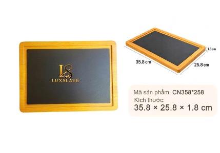 Khay đá & gỗ chữ nhật CN358*258