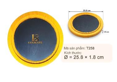 Khay đá & gỗ tròn T258