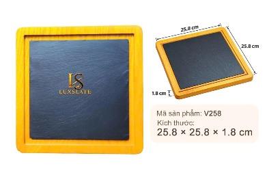 Khay đá & gỗ vuông V258